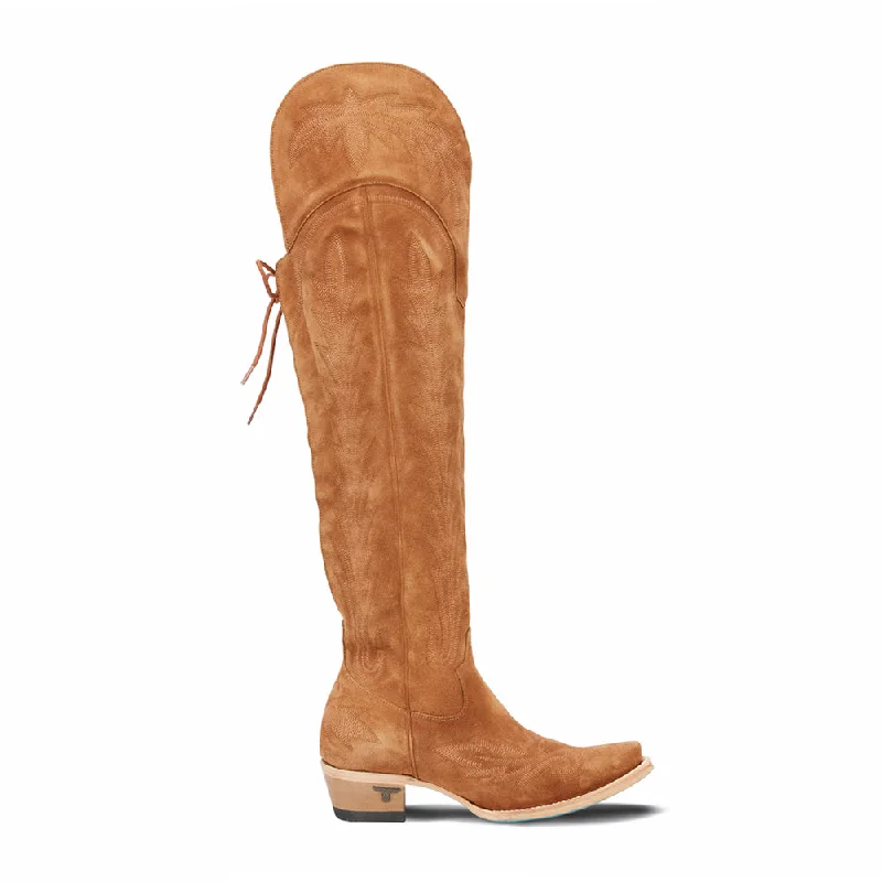 Elegant Wedding Shoes Lexington OTK Corset Embroidered Snip Toe Zippered Cowboy Boots