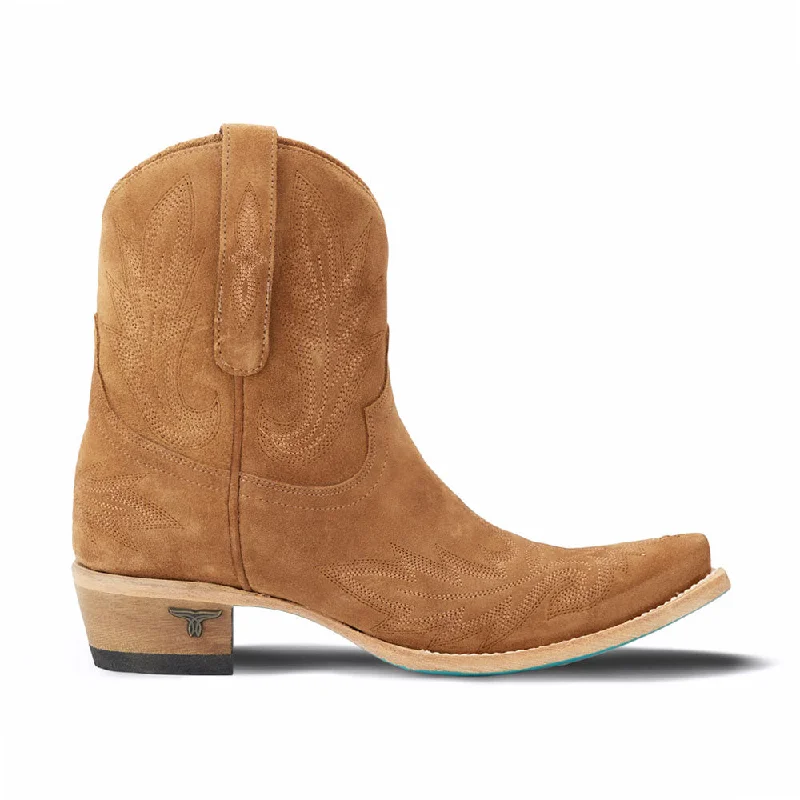 Breathable Hiking Boots Lexington Suede Embroidered Snip Toe Cowboy Booties