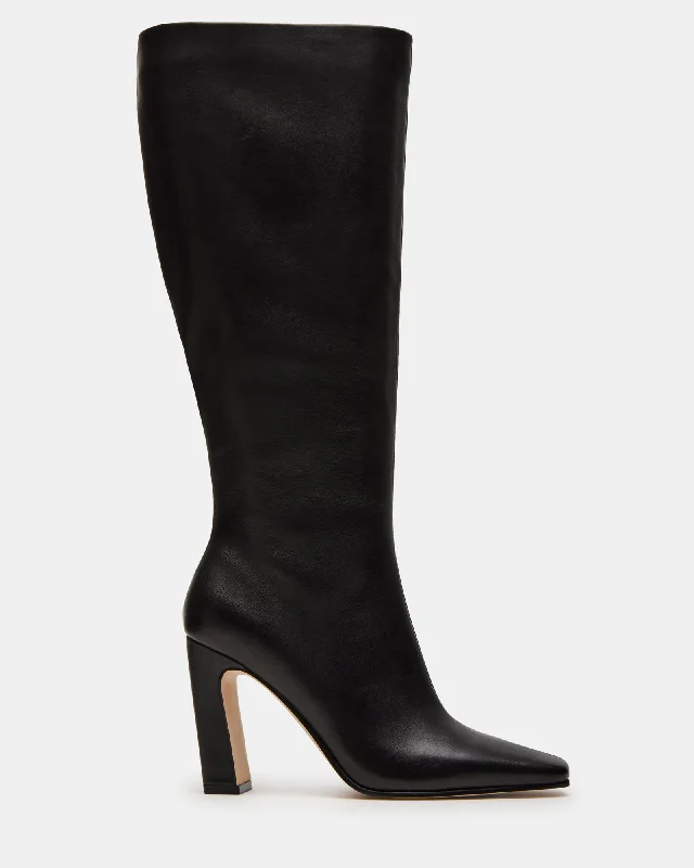Black Dress Shoes LIZETTE BLACK LEATHER WIDE CALF