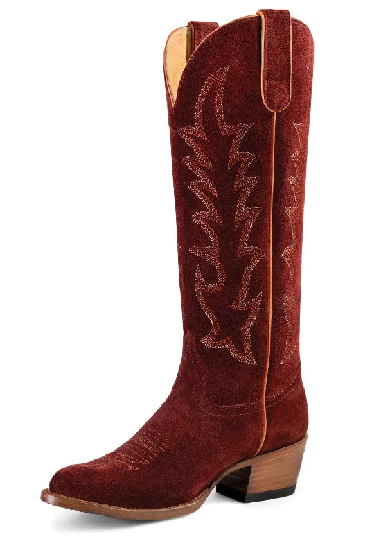 Casual Sports Footwear Macie Bean Womens Cabernet Cowgirl Red Suede Cowboy Boots