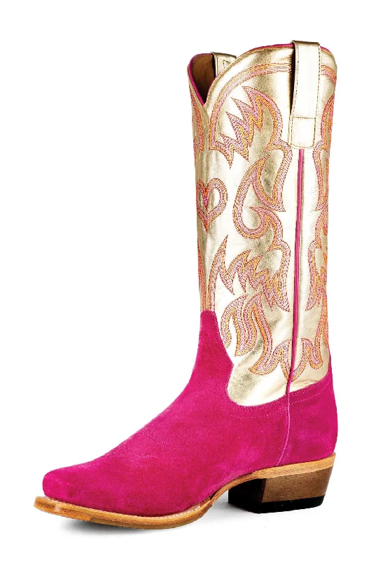 Comfortable Boots For Hiking Macie Bean Womens Golden Daze Gold Suede Cowboy Boots
