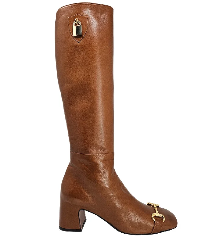 Cognac Tall Lock Boot