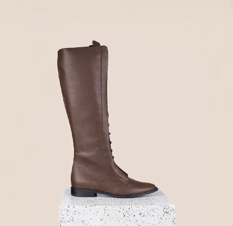 Best Sneakers For Running Milano Tall - Chocolate Brown Leather