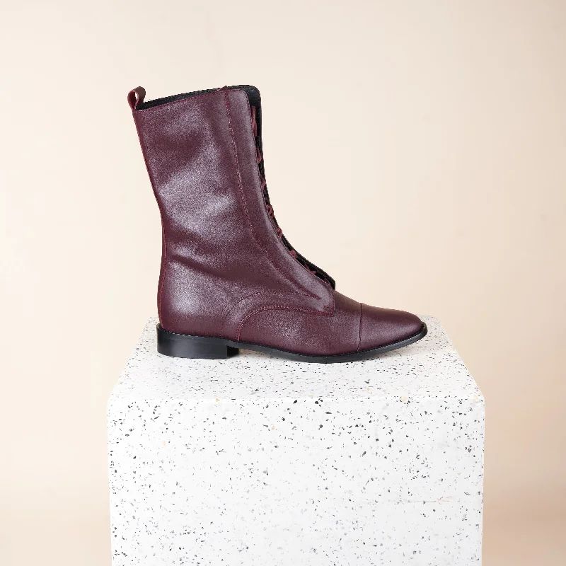 Comfortable Slippers For Home Milano - Wine Leather