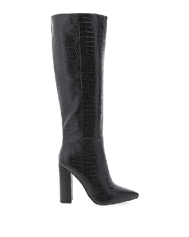 Comfortable Winter Sneakers MILLA WIDE FIT - BLACK CROC