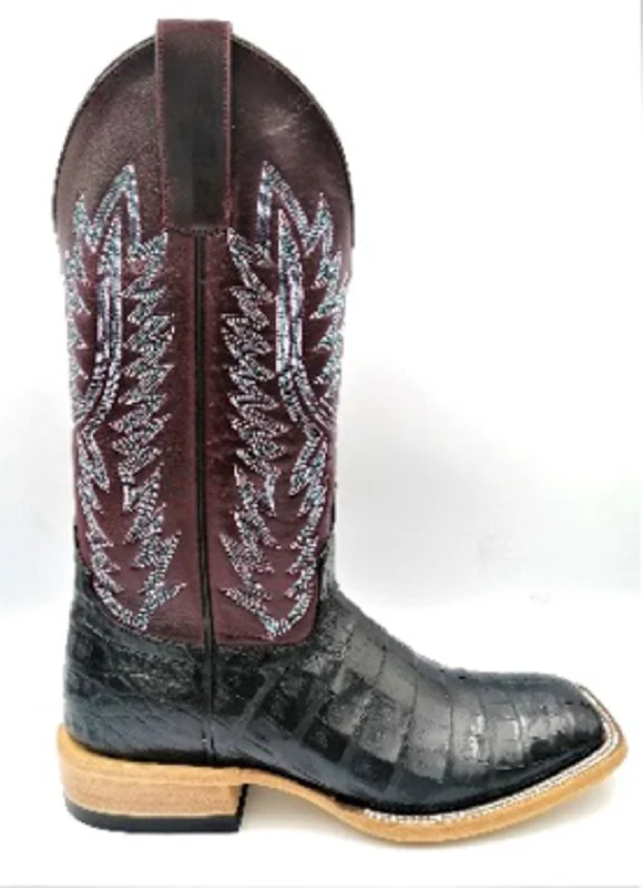Formal Wedding Shoes Miss Macie Bean Womens Black Top Hand Caiman Fashion Boots