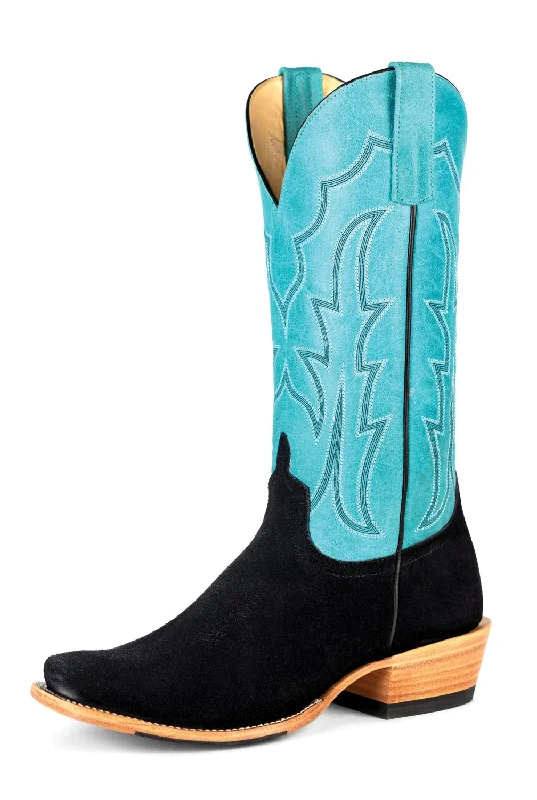Casual Sports Footwear Miss Macie Bean Womens Turquoise Leather Black Suede Fashion Boots Casual Sports Footwear Miss Macie Bean Womens Turquoise Leather Black Suede Fashion Boots