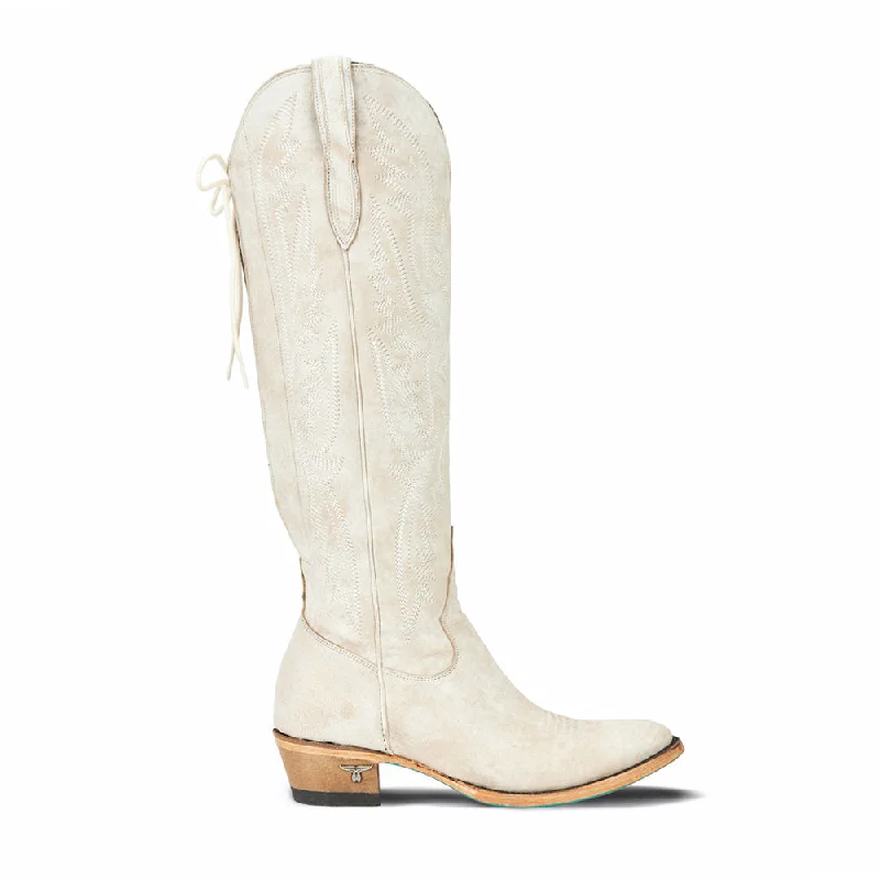 Waterproof Loafers Monica Knee High Corset Embroidered Round Toe Zippered Cowboy Boots