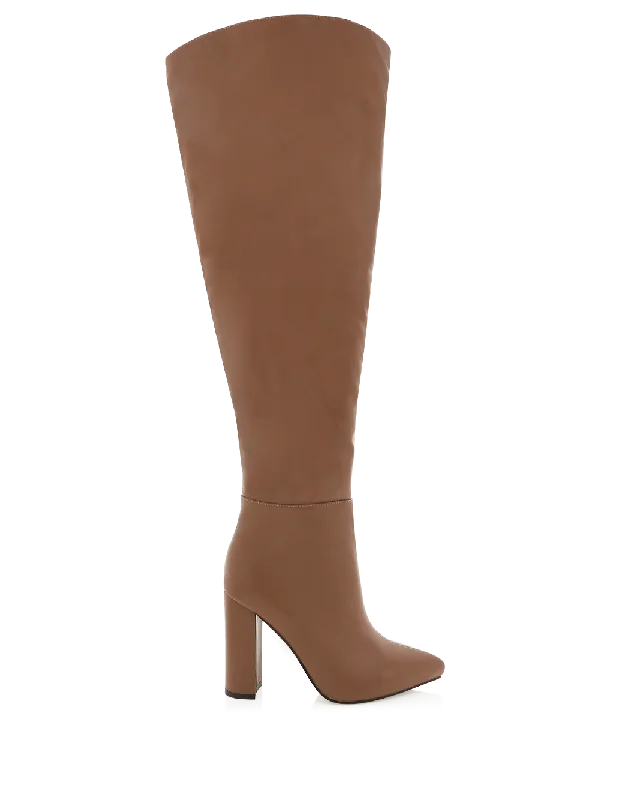 Comfortable Lace-Up Boots MOSCOW CURVE - WALNUT