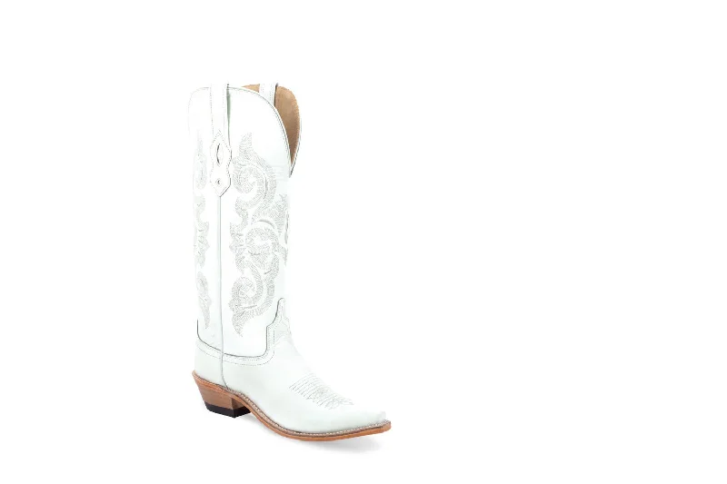 Trendy High Top Sneakers Old West Womens White Leather Cowboy Boots