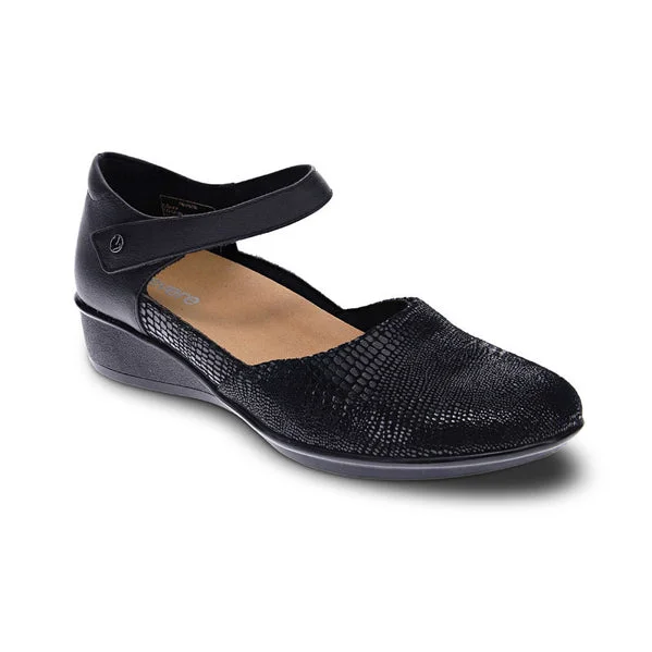 Comfortable Loafers For Women Revere Women's Osaka Mary Jane Black Lizard