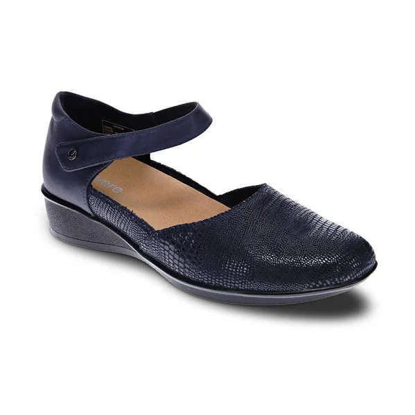 Breathable Hiking Footwear Revere Women's Osaka Mary Jane Navy Lizard