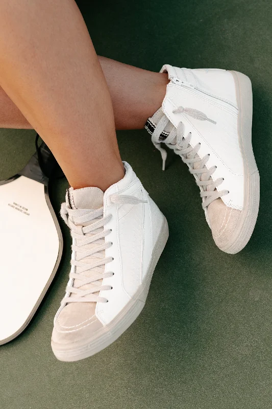 Winter Casual Shoes Rooney Retro High-Top Sneakers (Off White Snake)