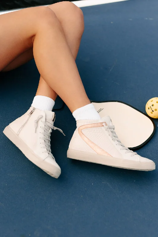 Stylish Platform Boots Rooney Retro High-Top Sneakers (Taupe Snake)