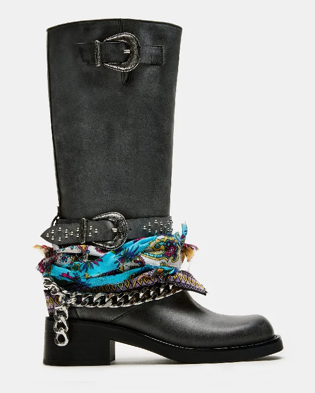 Trendy Lace-Up Shoes REBEL BLACK DISTRESSED