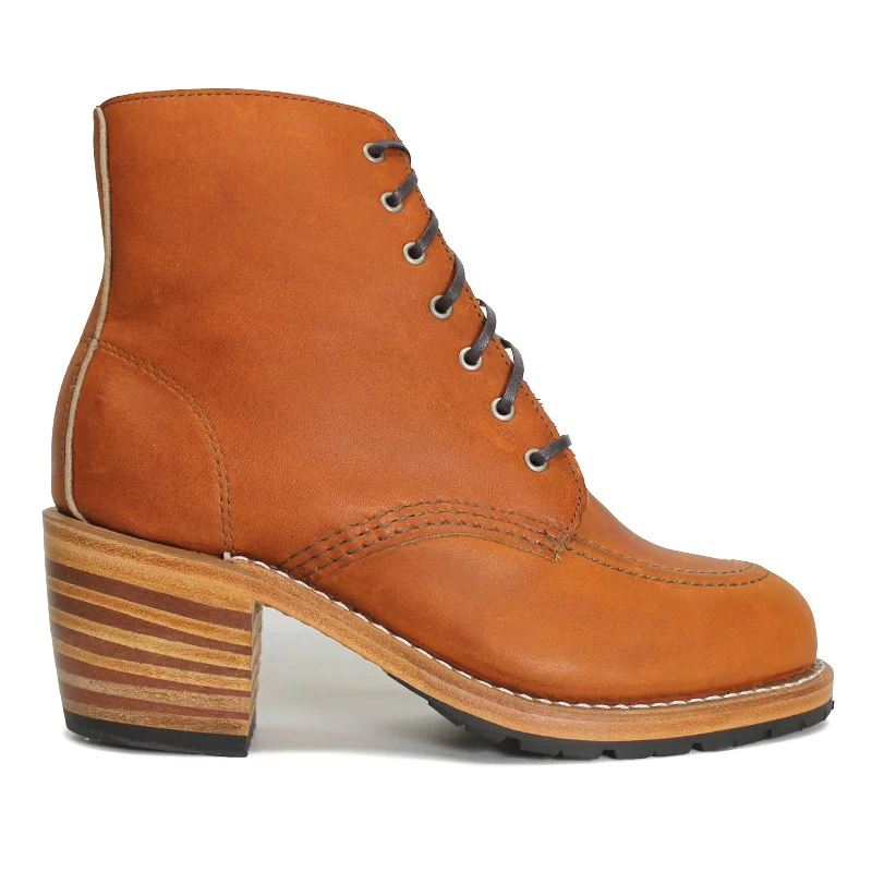 Stylish Winter Boots Clara Full Grain Leather Women's Heeled Ankle Boots