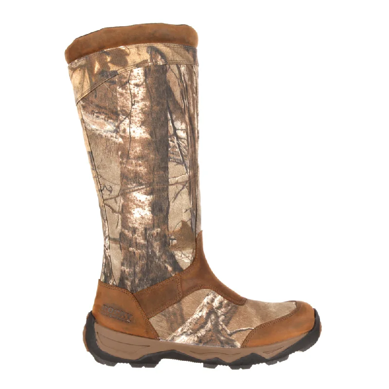 Formal Leather Shoes Retraction Side-Zip Snake Camo Round Toe Pull On Boots