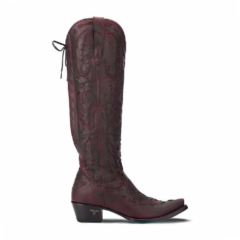 Outdoor Work Boots Reverie Overlay Corset Tooled-Inlay Snip Toe Cowboy Boots