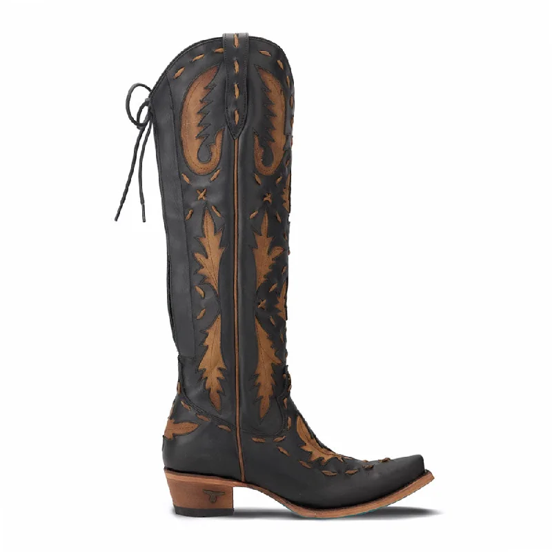 Vintage Boots Collection Reverie Overlay Corset Tooled-Inlay Snip Toe Cowboy Boots