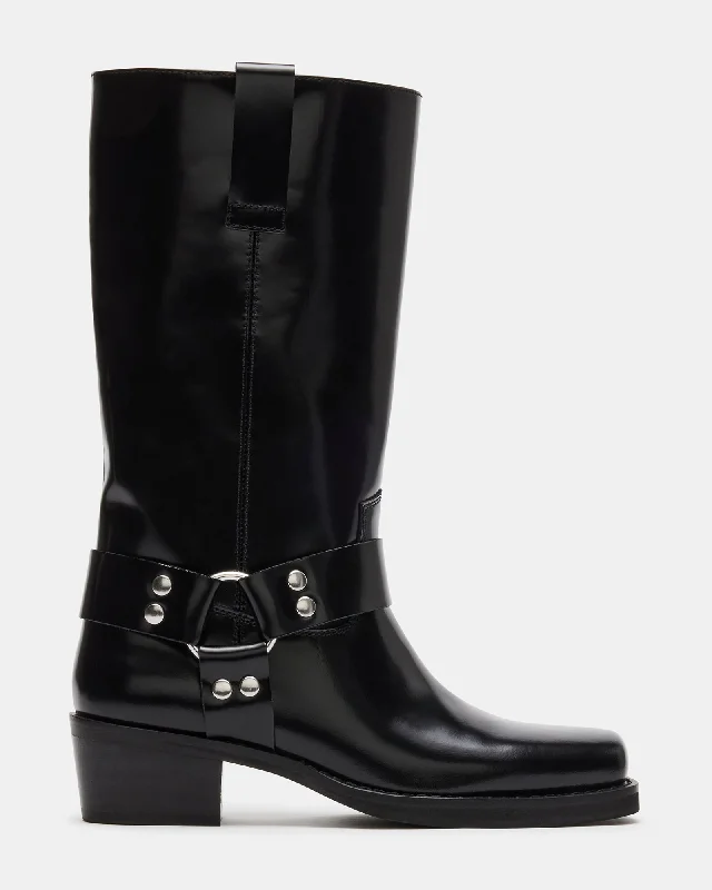 Sporty Snow Boots RHODA BLACK LEATHER