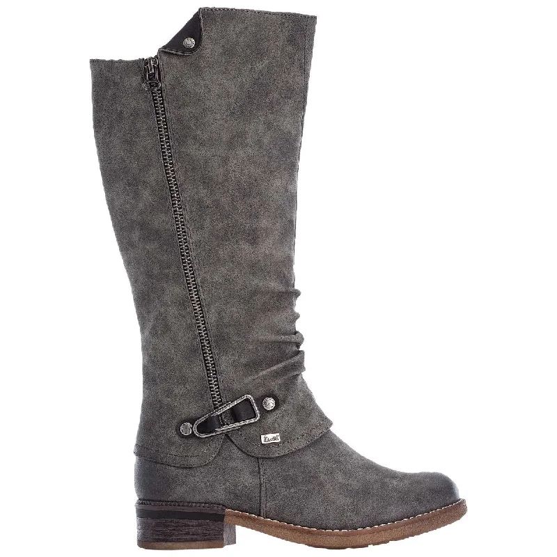 Trendy High Top Sneakers Rieker Women's 94652-45 Smoke Nubuck Waterproof