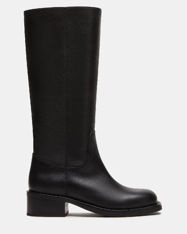 Durable Snow Boots RIGGS BLACK LEATHER