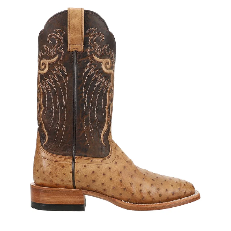 Durable Snow Boots Rio Full Quill Ostrich Embroidery Square Toe Cowboy Boots
