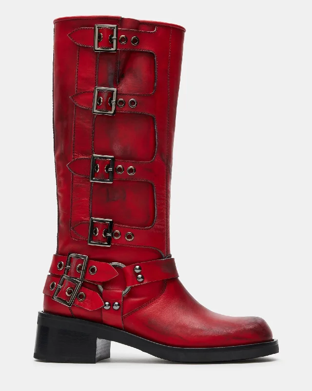 Trendy Boots Online ROCKY RED LEATHER