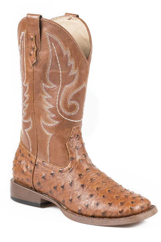 Fashionable Work Sneakers Roper Bumps Ladies Tan Faux Leather Ostrich Print Western Boots Fashionable Work Sneakers Roper Bumps Ladies Tan Faux Leather Ostrich Print Western Boots