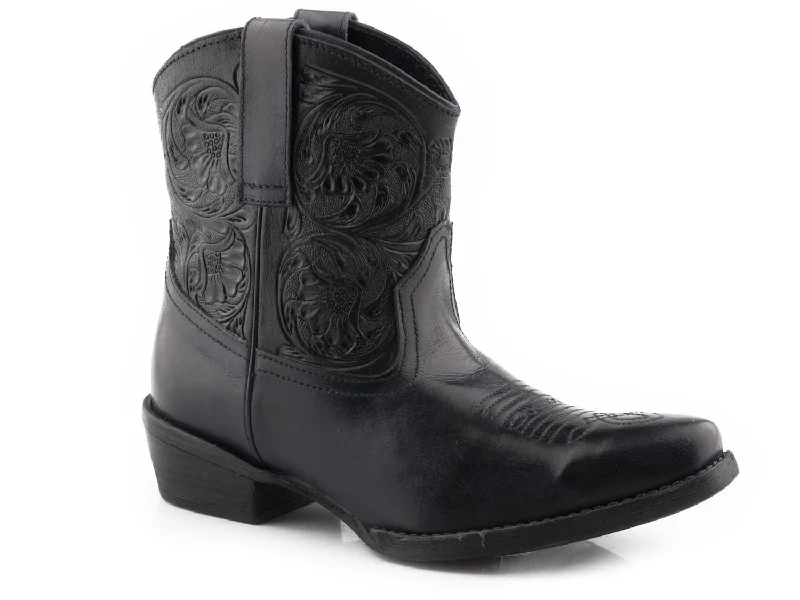 Best Winter Sneakers Roper Womens Black Leather Dusty Tooled Snip Cowboy Boots