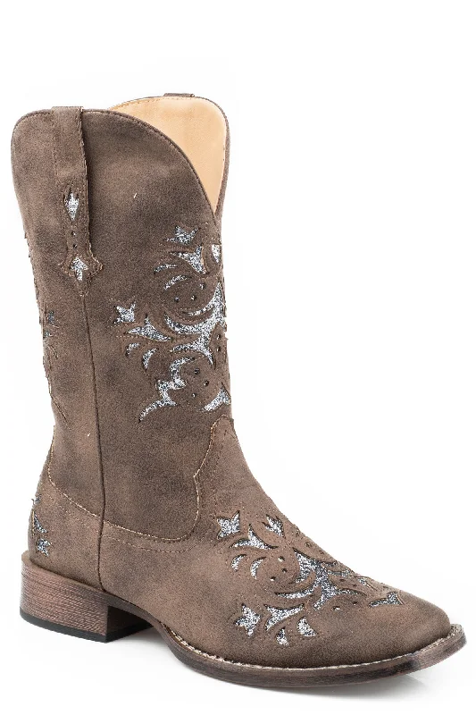 Fashionable Moccasins Roper Womens Brown Faux Leather Kennedy Cowboy Boots
