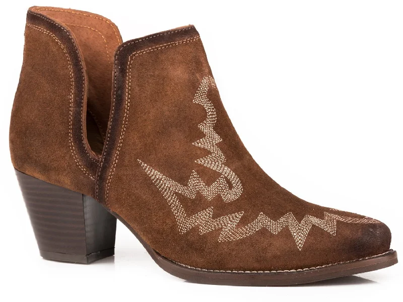 Waterproof Snow Boots Roper Womens Brown Leather Rowdy Cow Suede Ankle Boots