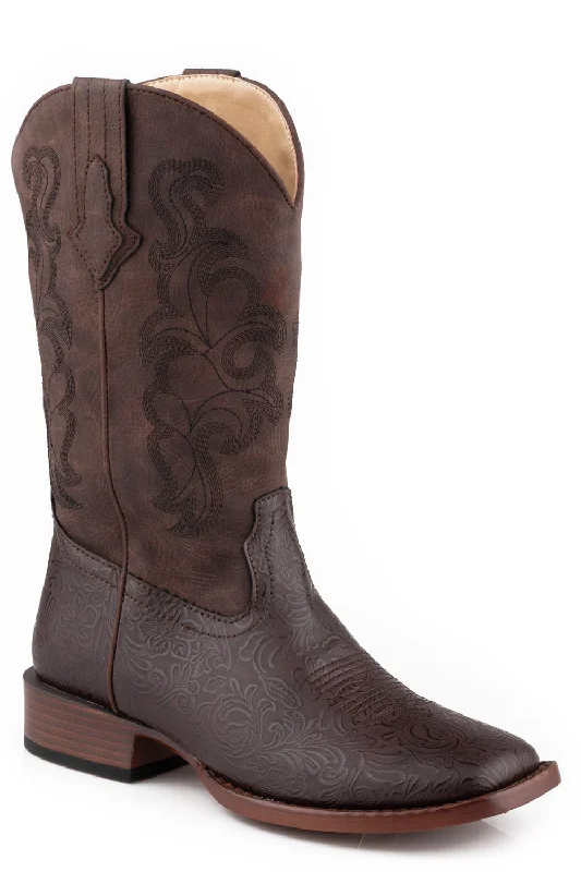 Trendy Sports Sneakers Roper Womens Kacey Brown Faux Leather Cowboy Boots