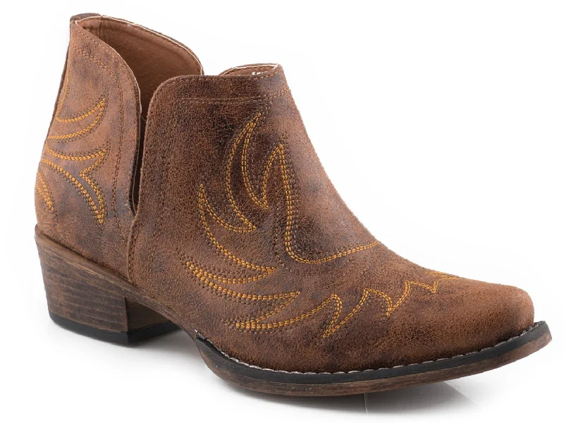 Trendy Formal Shoes Roper Womens Tan Faux Leather Ava Western Ankle Boots
