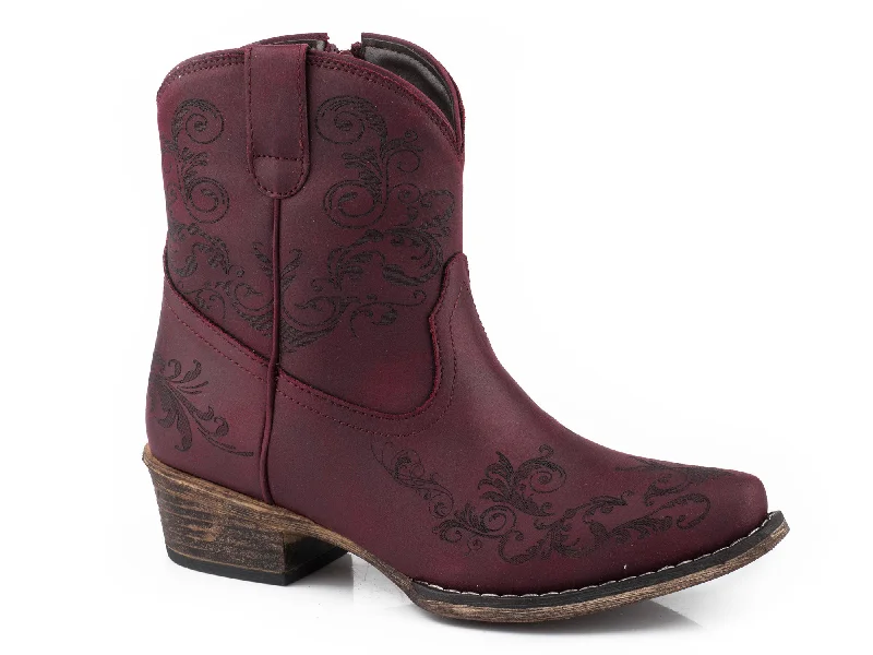 Comfortable Boots For Hiking Roper Womens Vintage Red Faux Leather Short Stuff Cowboy Boots Comfortable Boots For Hiking Roper Womens Vintage Red Faux Leather Short Stuff Cowboy Boots