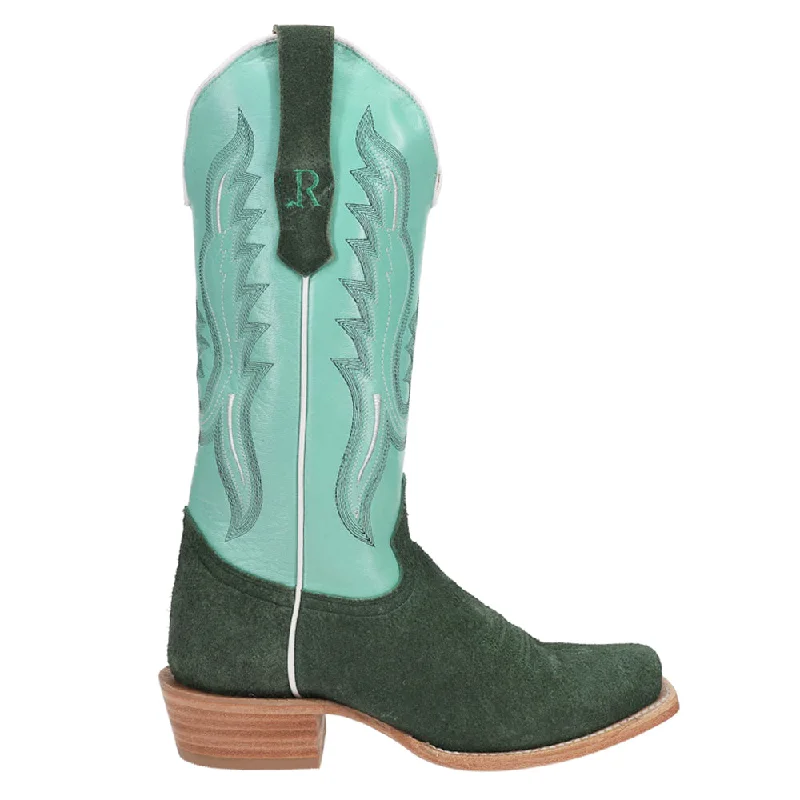 Sporty Snow Boots Rough Out Embroidered Narrow Square Toe Cowboy Boots