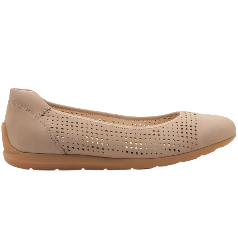 Fashionable Hiking Shoes Ara Women's Sarah Perf Comfort Ballet Flat Sand Nubuck