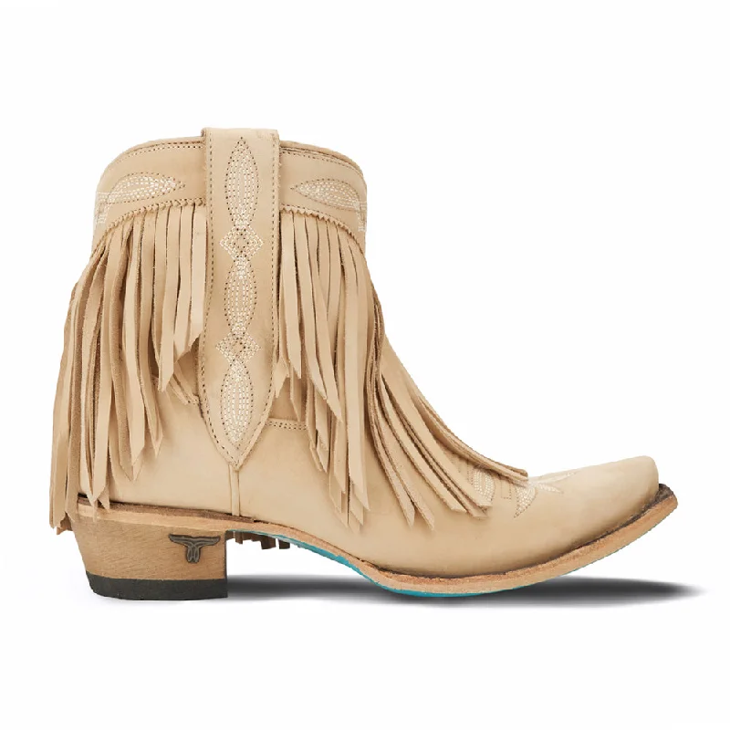 Comfortable Loafers For Work Senita Falls Fringe Embroidered Snip Toe Cowboy Booties