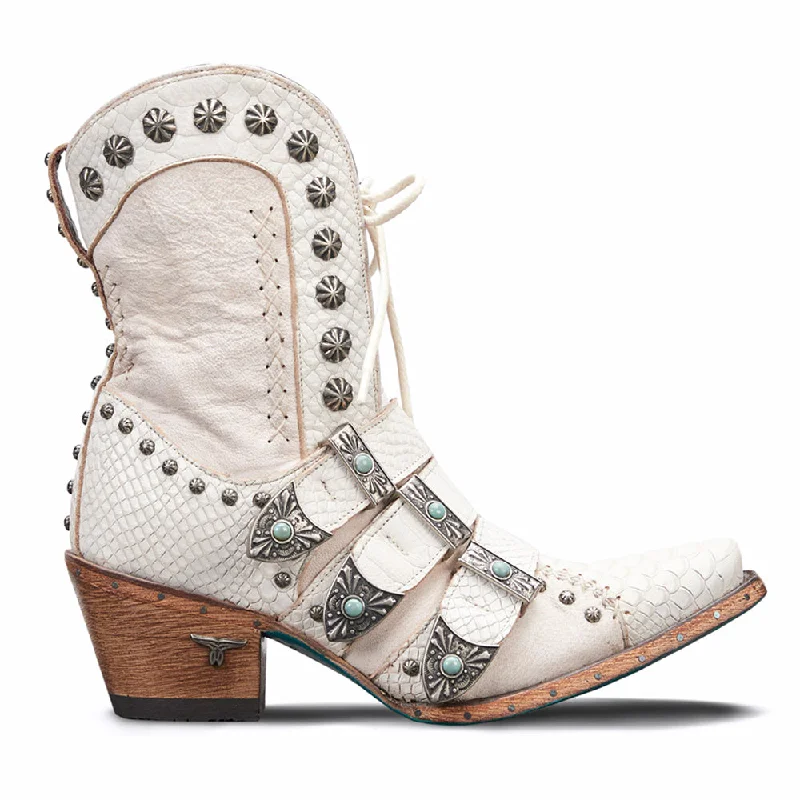 Slip-On Sneakers Collection Showdown Studded Snip Toe Zippered Cowboy Booties
