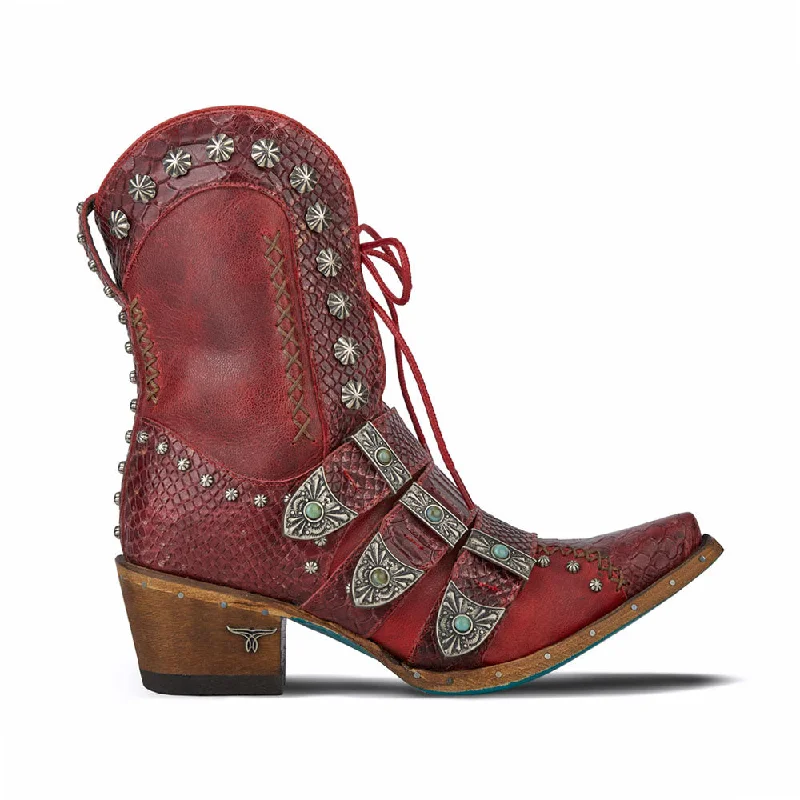 Casual Hiking Sandals Showdown x Marijka Studded Snip Toe Zippered Cowboy Booties