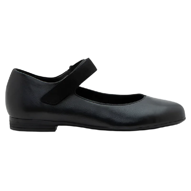 Elegant Wedding Shoes Ara Women's Sienna Mary Jane Flat Black Calf / Suede