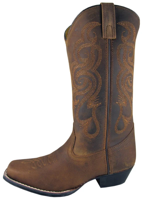 Sporty Snow Boots Smoky Mountain Boots Womens Lariat Brown Oil Leather Western Square Toe 8 M Sporty Snow Boots Smoky Mountain Boots Womens Lariat Brown Oil Leather Western Square Toe 8 M