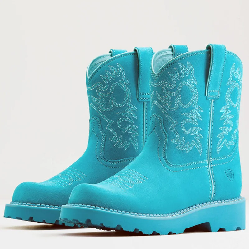 Sporty Casual Sneakers Ariat Women's Solid Turquoise Fatbaby Boots