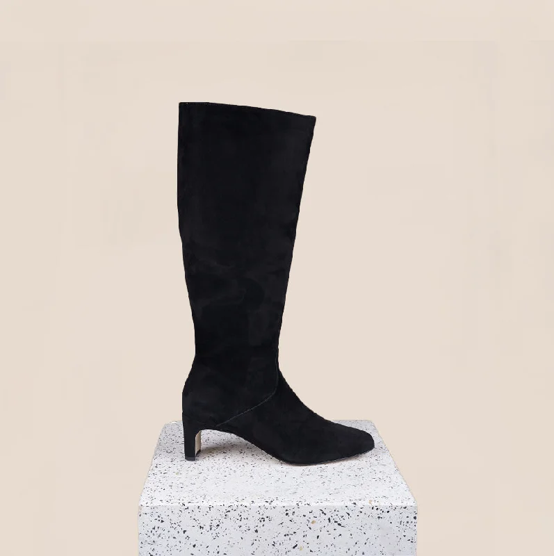 Comfortable Work Sneakers Stella - Black Suede