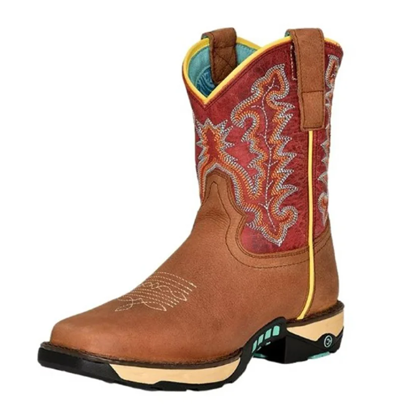 Comfortable Platform Shoes Corral Women's Tan/Red Work Boot
