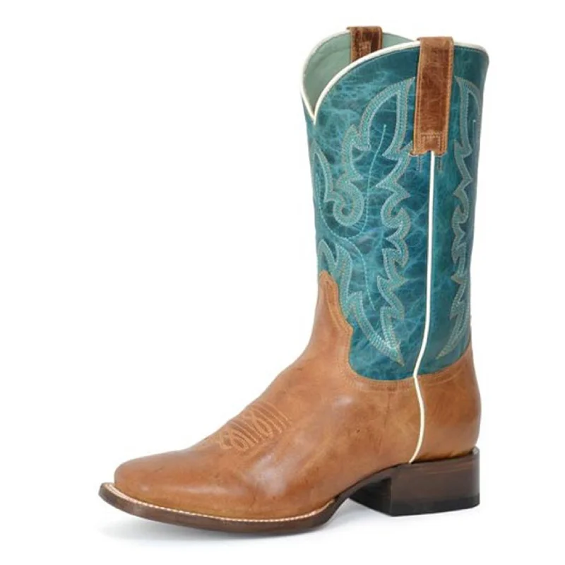 Fashionable Flat Shoes Roper Women's Tan/Turquoise Maeve Boots