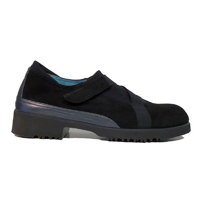 Stylish Sneakers For Running Thierry Rabotin Women's Zena 7820Z Black/Pewter Suede