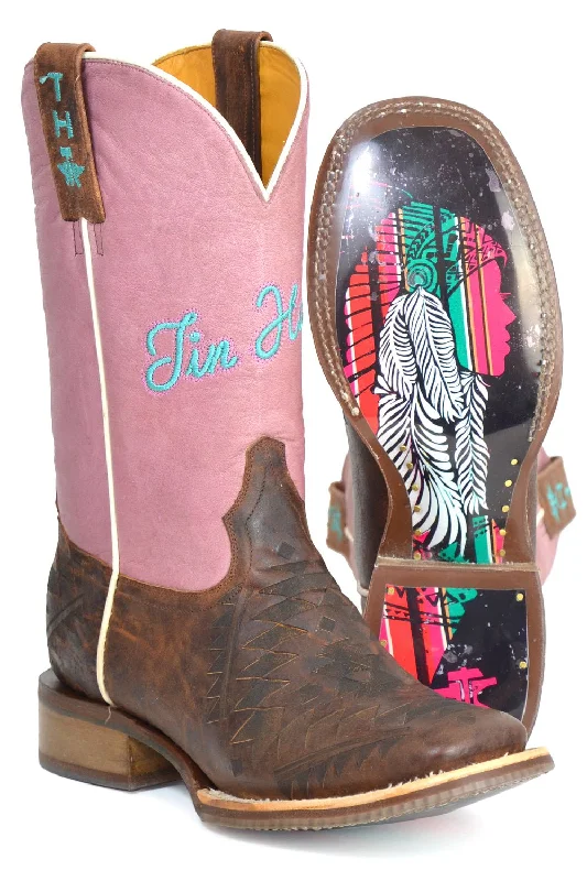 Best Winter Sneakers Tin Haul Womens Azteca Headdress Brown Leather Cowboy Boots