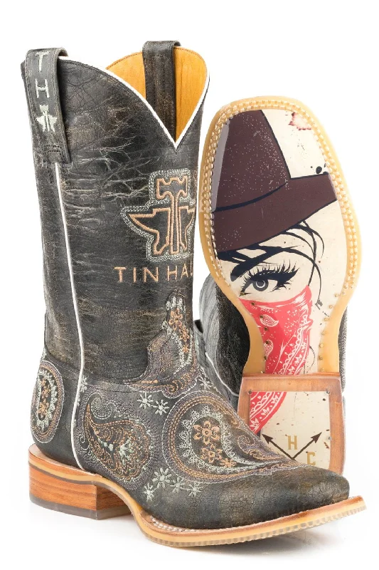 Comfortable Loafers For Men Tin Haul Womens Waxy Black Leather Bandana Bandit Cowboy Boots Comfortable Loafers For Men Tin Haul Womens Waxy Black Leather Bandana Bandit Cowboy Boots