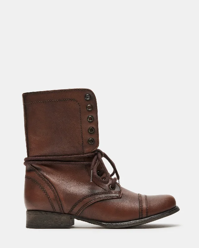 High Fashion Sneakers TROOPA BROWN LEATHER - SM REBOOTED